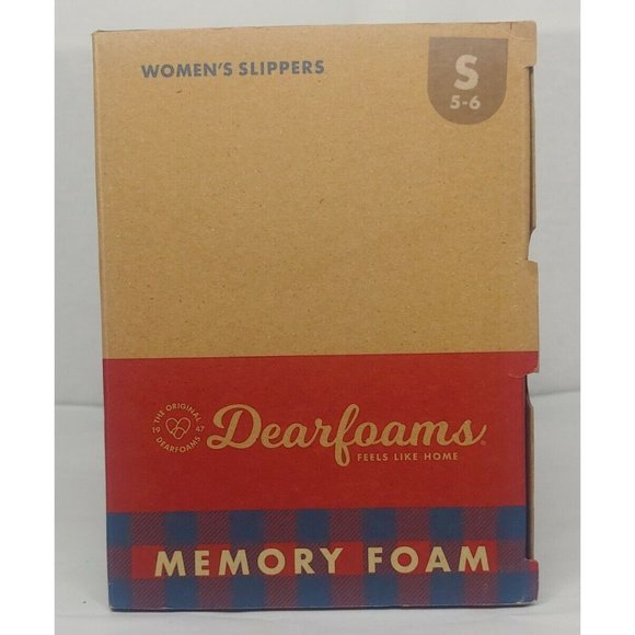 Dearfoams Womens Small 5-6 Sweater Knit Clog Memory Foam Slipper Gray NIB NEW - Picture 10 of 10